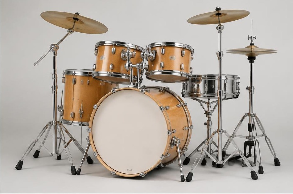Illustrative drum set instrument photo
